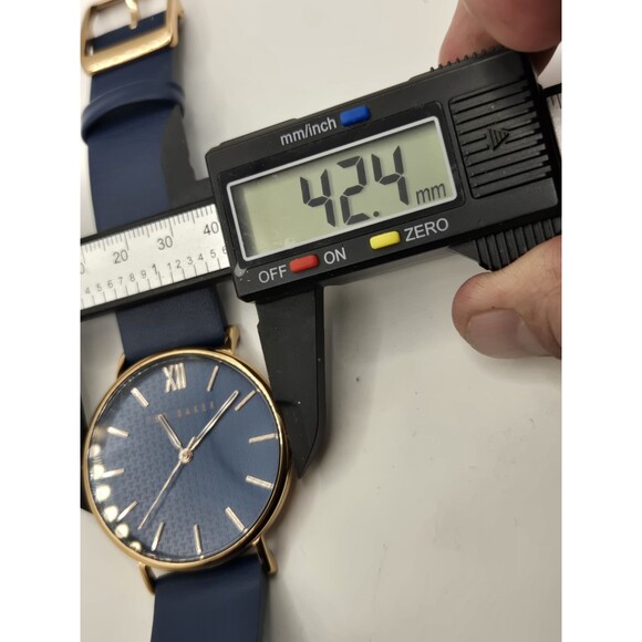 BKPPHS004 Ted Baker 42.5mm Phylipa Blue /Rose Gold Tone Watch. 8.5" Band - Picture 5 of 13